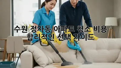 수원 정자동 아파트 청소 비용, 합리적인 선택 가이드